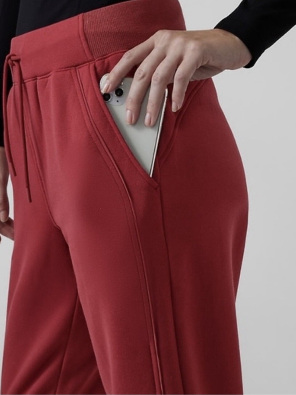 Athleta Altitude Jogger Polartec Power Stretch Red - Picture 3 of 3